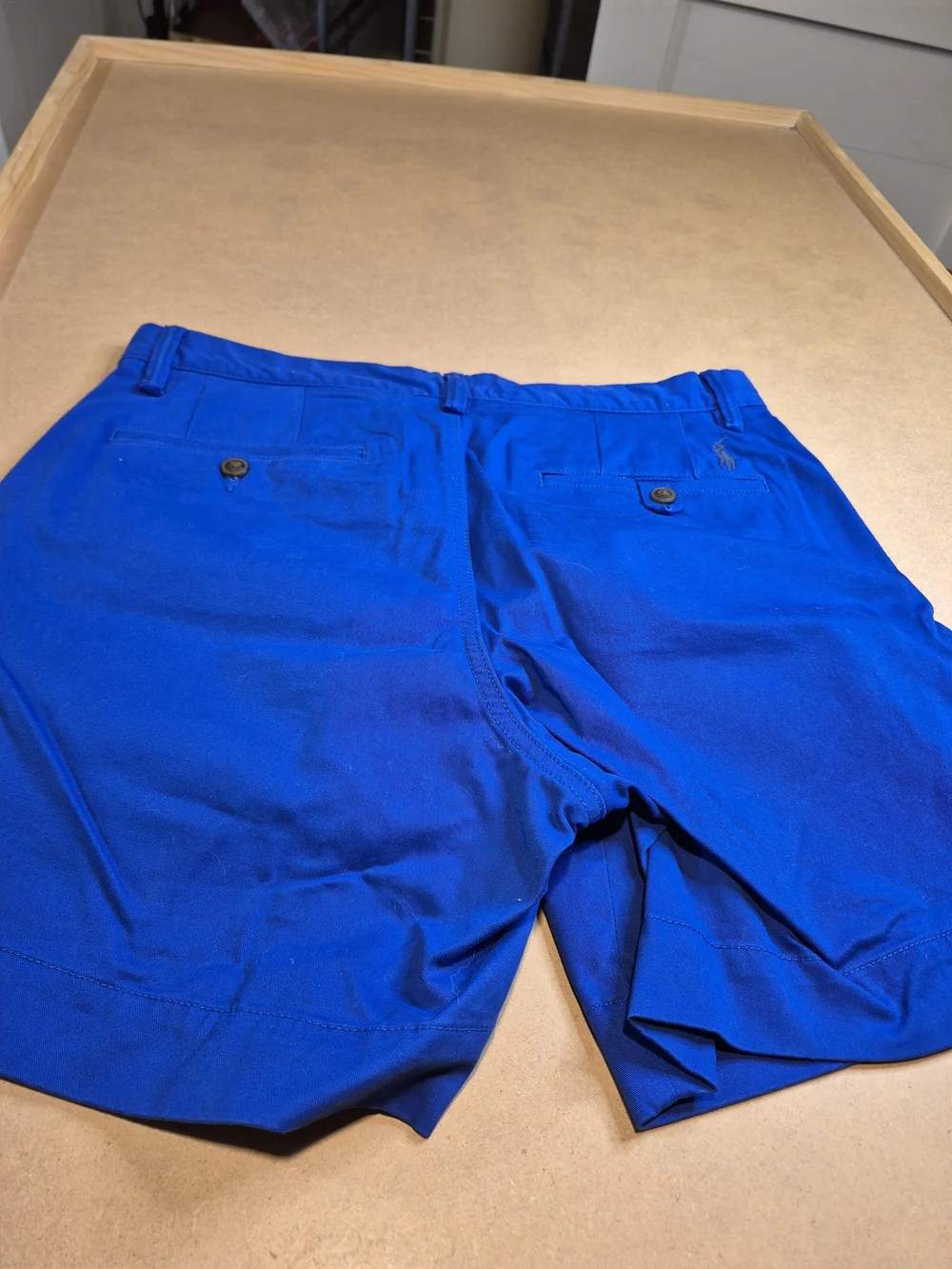 Ralph Lauren Royal Blue Flat-Front Cotton Shorts 4561/7